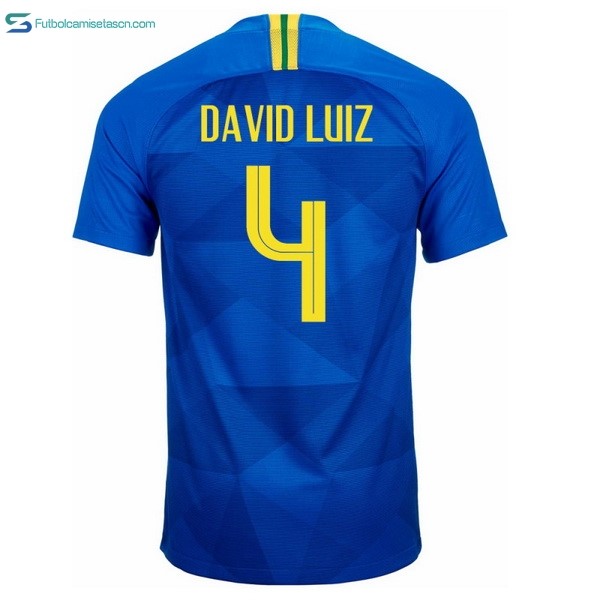 Camiseta Brasil 2ª David Luiz 2018 Azul
